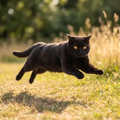 A customer's cat, pictured in our Photo shoot · Running in the park look