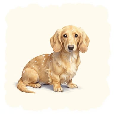 A customer's dog, painted in our Watercolour look