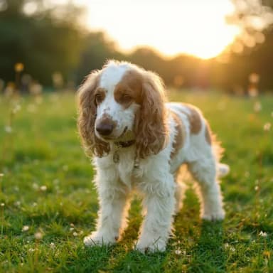 A customer's dog, pictured in our Photo shoot · Golden hour outdoors look