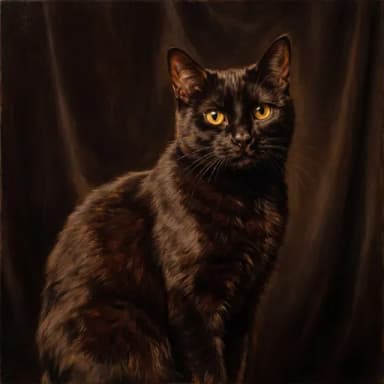 A customer's cat, painted in our Oil painting look