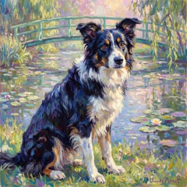 A customer's dog, painted in our Monet look